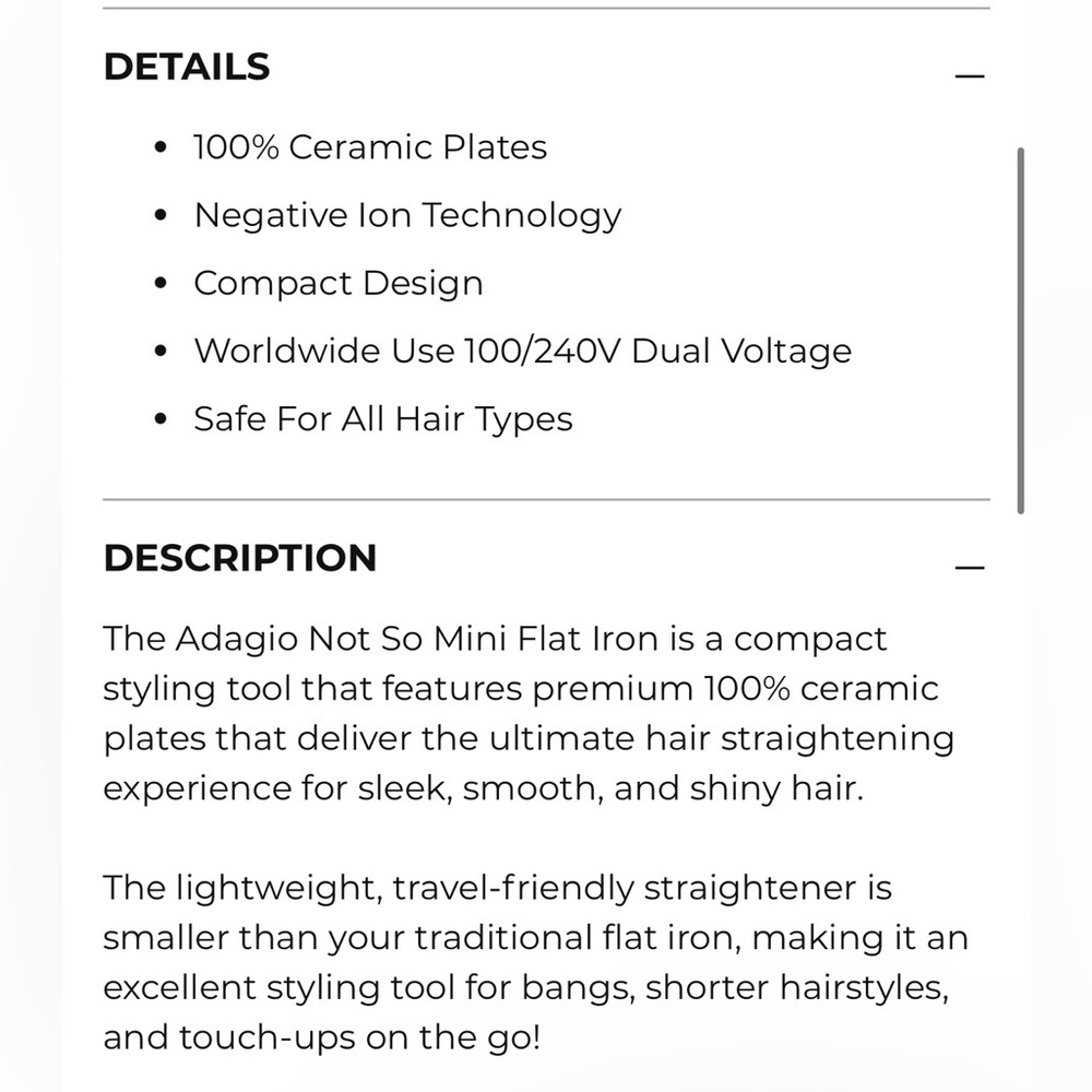 ✨Adagio NOT SO MINI FLAT IRON - Picture 10 of 11